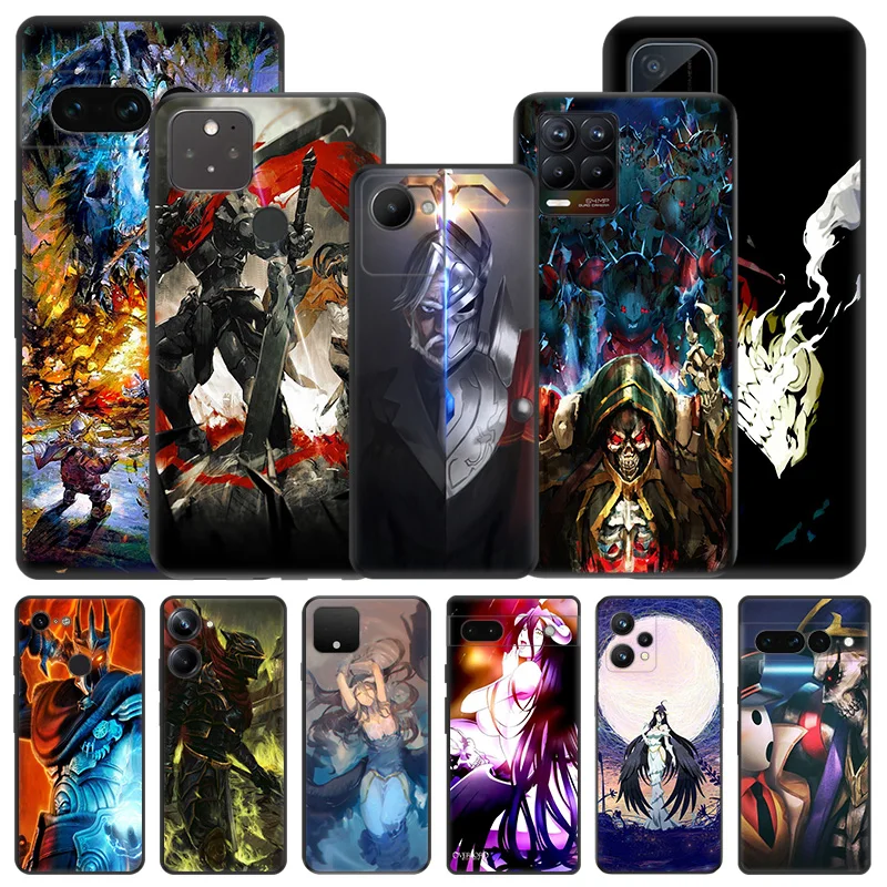 Soft Phone Cases For Pixel 8a 7a 6a 7 6 8 Pro Cartoon Overlord Honor X8b X9b X7b 70 90 X6 X7 X8 X9 A Magic5 Black Matte Cover