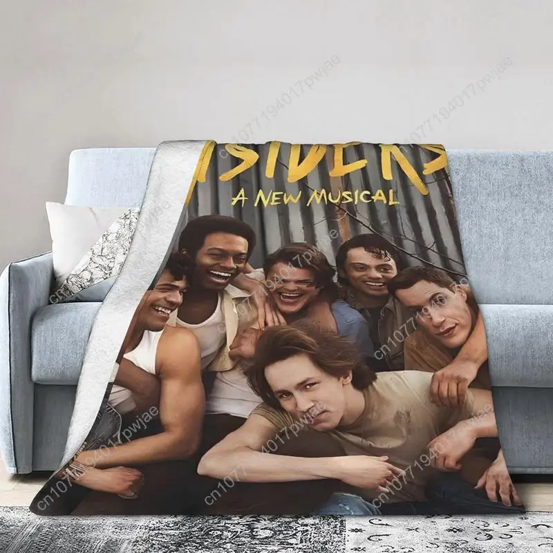 

The Outsiders Musical Print Flannel Throw Blanket Cozy Warm Digital Printed Fleece Glam Style Polyester with Custom blankets
