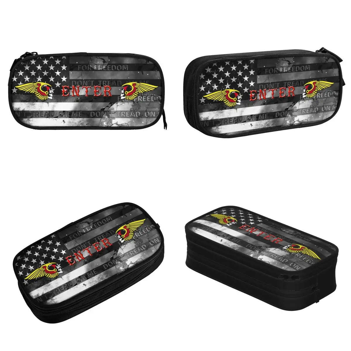 Hells Angels Motorcycle Club Pencil Case Pencil Box Pen Holder for Student Big Capacity Bags School Supplies Cosmetic Stationery