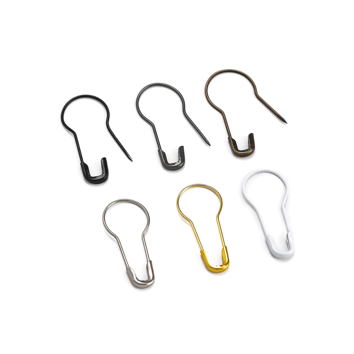 100pcs/Lots Iron Gourd Shape Safety Metal Pins Knitting Cross Stitch Holder for DIY Craft Accessories Marker Tag Clips