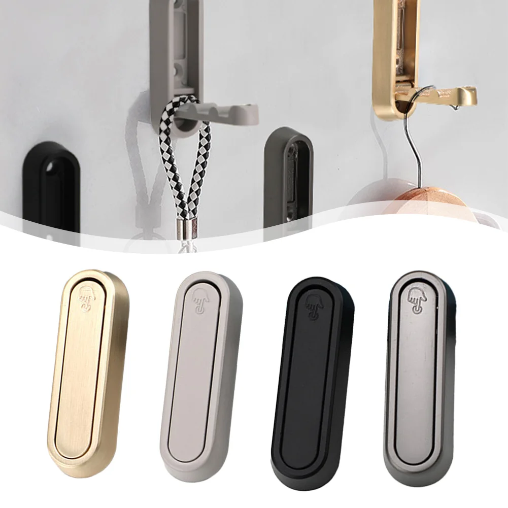 Wall Hooks Wall-Mounted Bathroom Hooks Clothing Hooks For Multi-Purpose Use Aluminum Alloy Kitchen Bathroom Folding Hooks