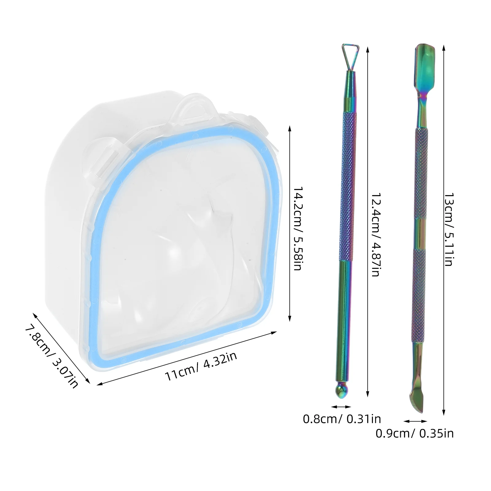 1 ชุดสีฟ้าเล็บแช่ชามเล็บสปาเครื่องมือมือสําหรับผิวอ่อนนุ่มกําจัด WARM Water Treatment ก่อนเล็บ