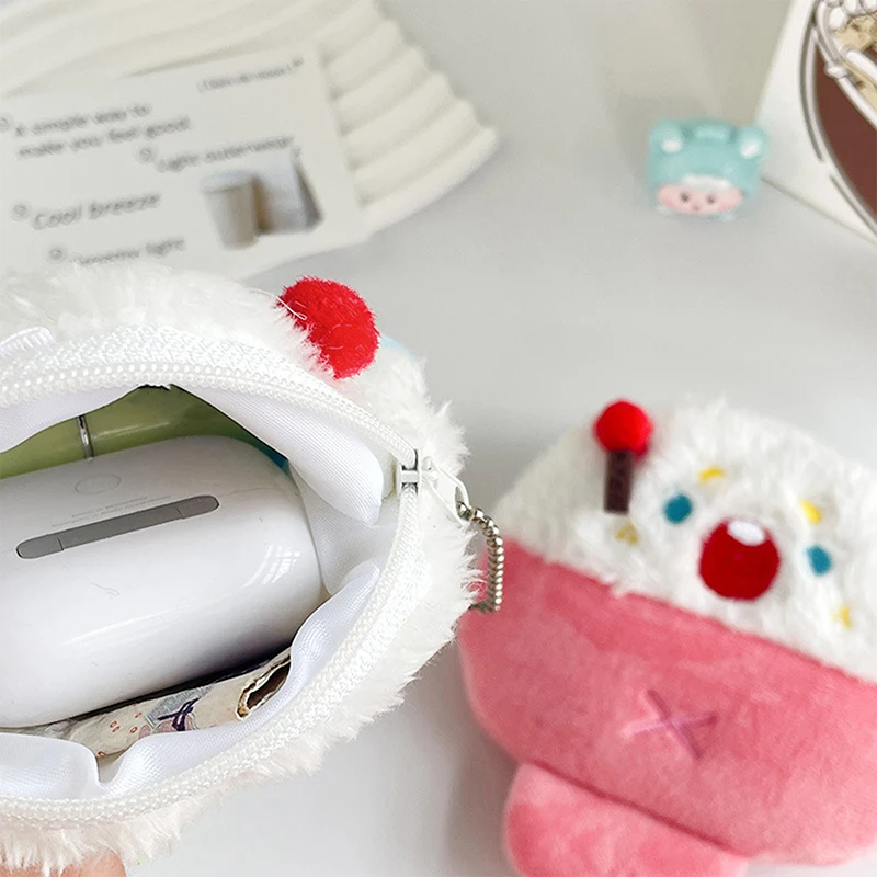 

Animal Shape Plush Coin Headphone Bag Zipper Plush Key Money Coin Purse Bag Gift