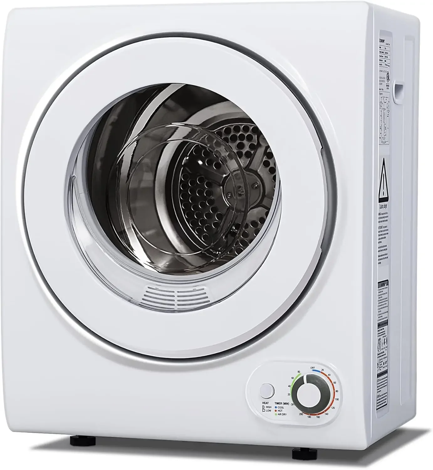 110V Portable Clothes Dryer 850W Compact Laundry Dryers 1.5 cu.ft Front Load Stainless Steel Electric Dryers Machine