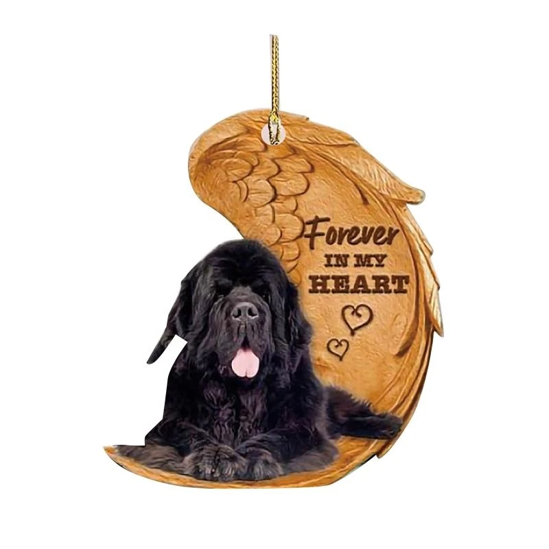 

652F Car Pendant AngelDog Wing Dogs Rearview Mirror Accessories Keychain Pendant Cartoon HangingOrnament Accessories Gift Toy