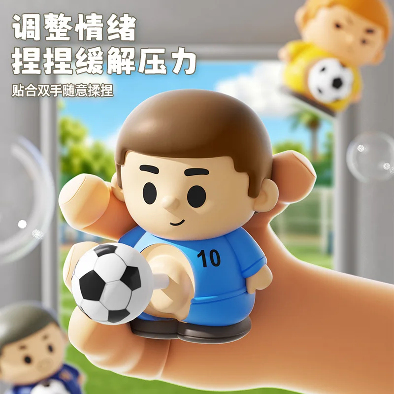 Creative Funny Playing Football Figure Decompression Squishy Toy Squeeze Ball Fidget Hand Relaxation Exercises For Kids Adult
