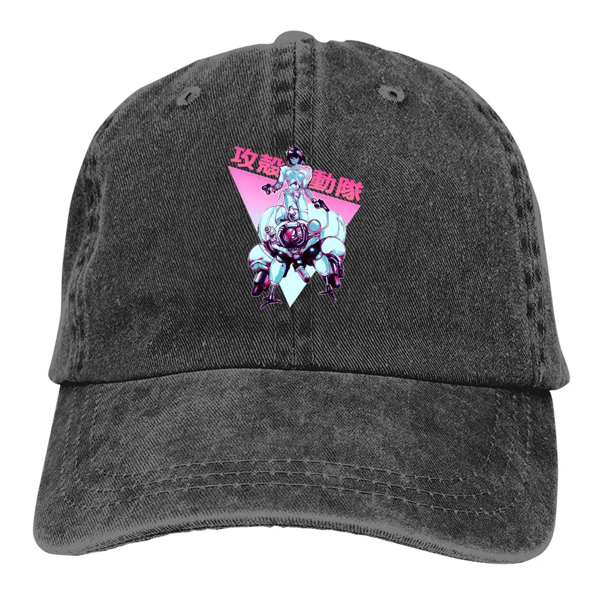 Washed Men's Baseball Cap Motoko Kusanagi Color B Trucker Snapback Caps Dad Hat Ghost In The Shell Comics Golf Hats