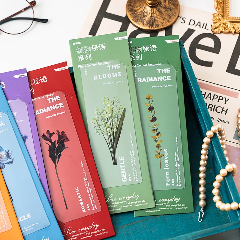 Botanical Flower Pet Bookmarks Crossover Decorative Materials Book Page Holders Literary Rewards Favors