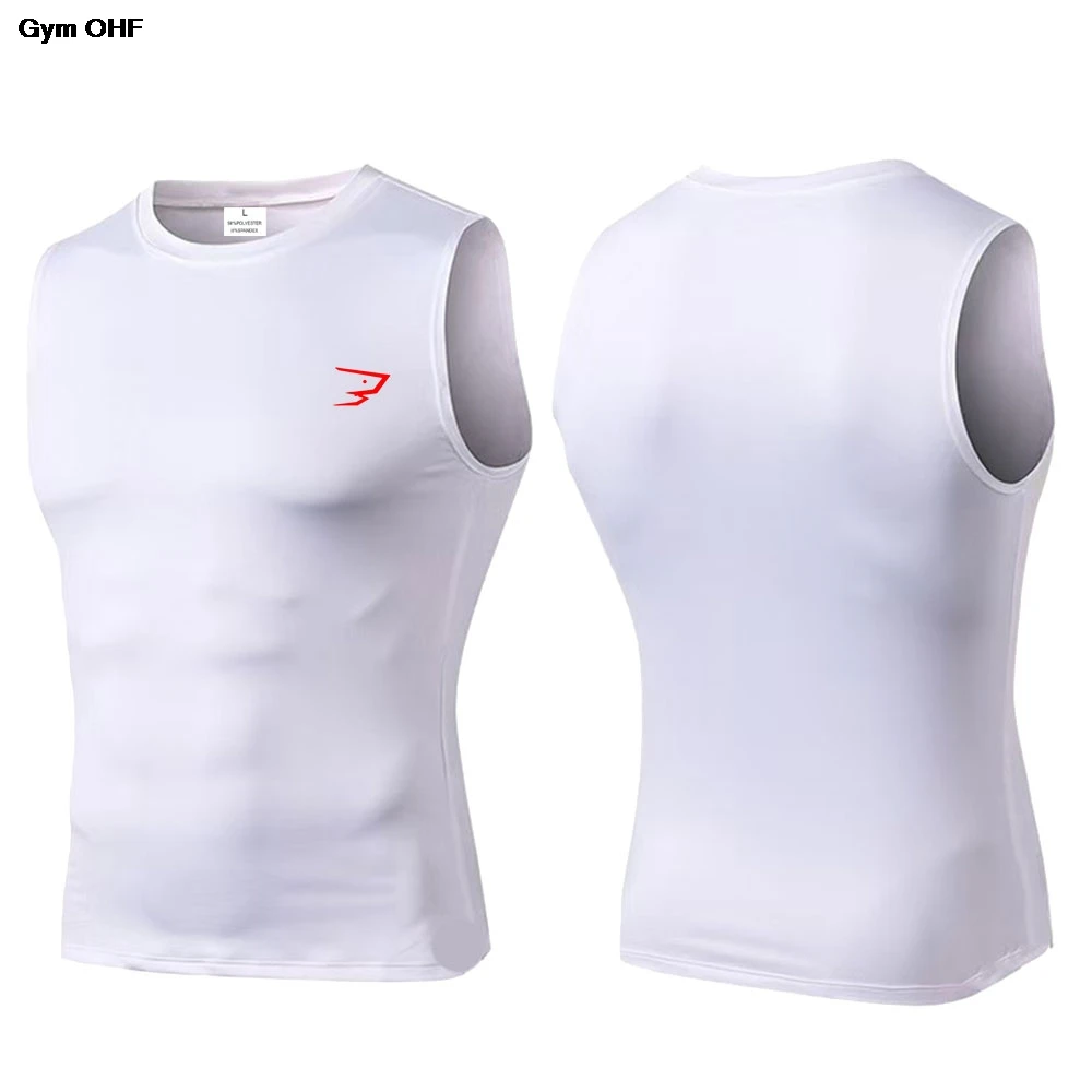 New Compression Tank Top Men Running Gym Shirt Sleeveless Quick Dry Sportswear Male Fitness Bodybuilding Vest Workout Muscle Top view 4