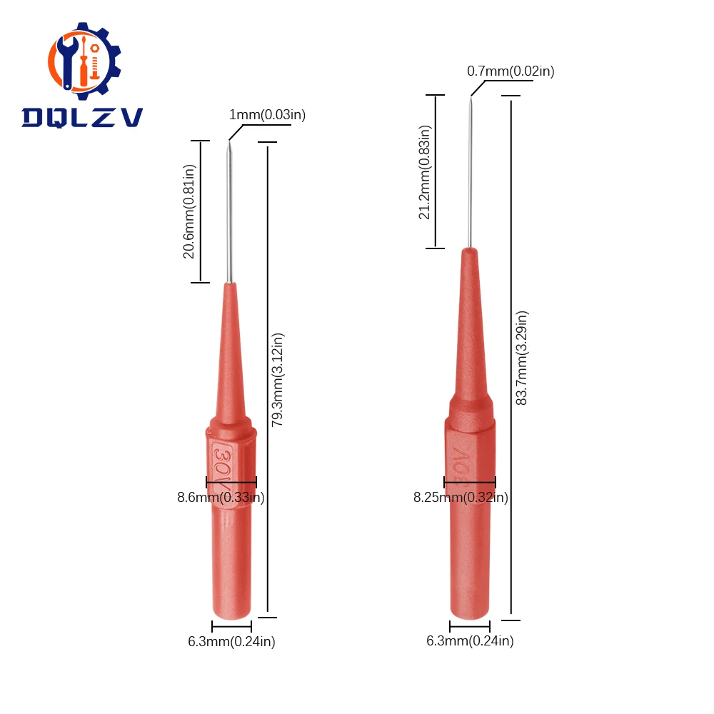 30V Car Tip Probes Diagnostic Tools Auto Multimeter Test Leads Extention Back Piercing Needle Tip Probes Mechanical connector