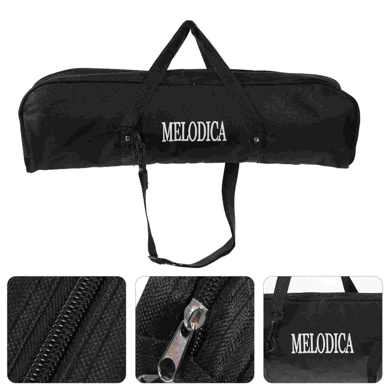 

32 -key Melodica Bag Thickened Accordion Holder Zipper Harmonica Bag (Black) file folder expanding File