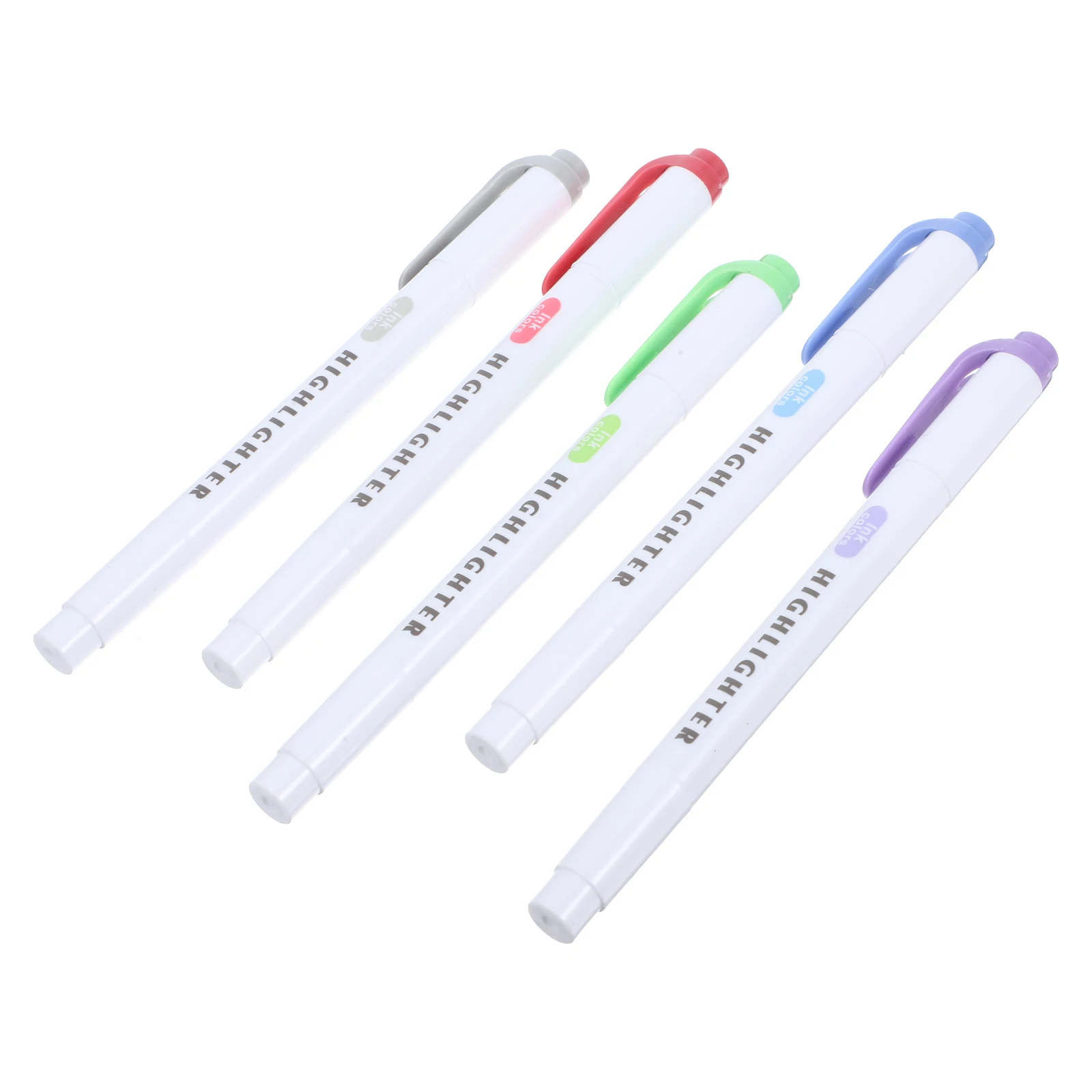 

5 Pcs Colored Markers Double Head Highlighter Longlasting Fluorescent Colors Ergonomic Grip Office Supplies School Projects Dual