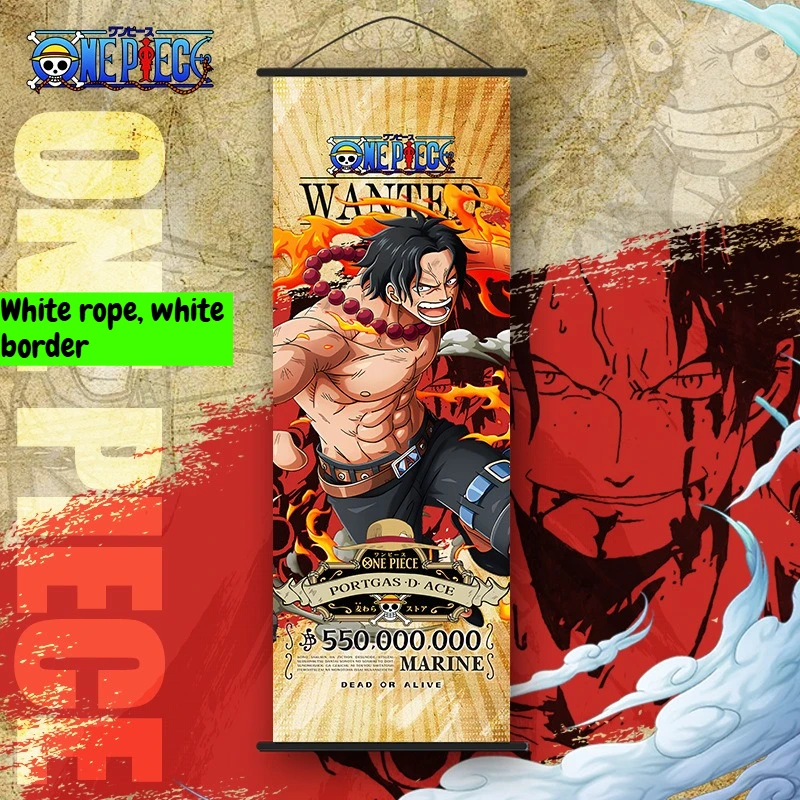 Nieuwe One Piece Lange Wandrol Cartoon Monkey D. Luffy Scroll Poster Anime Merchandise Vakantiecadeau Kamerdecoratie
