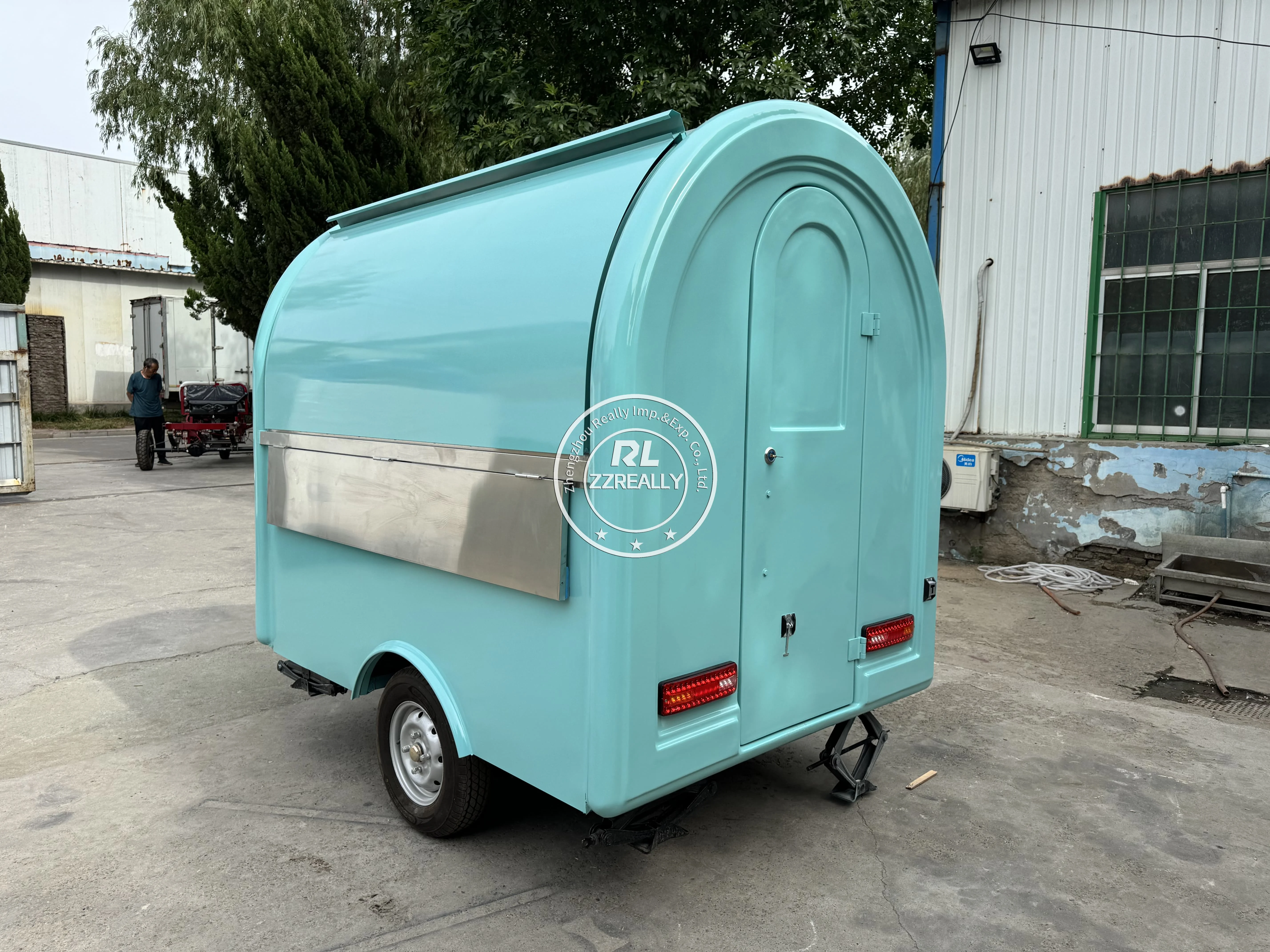 220 cm langer Straßen-Food-Wagen, rasierte Eismaschine, Food-Wagen, mobile Tralier-Food-Trucks mit Wohnmobil-Autozubehör