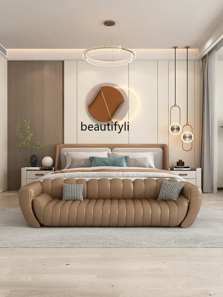 

Asmt51 Light luxury high-end bedside stool bedside couch designer small apartment cat scratching leather long sofa stool