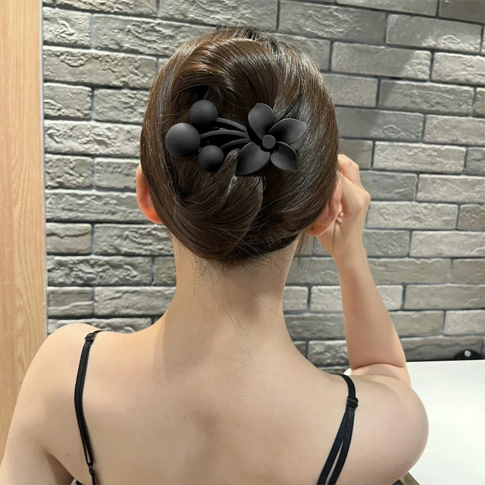 Matte Flower Hair Clips for Women Duckbill Bendy Hairpin Hair Claws barrettes Accessories for Back of Head Pieces Decoration