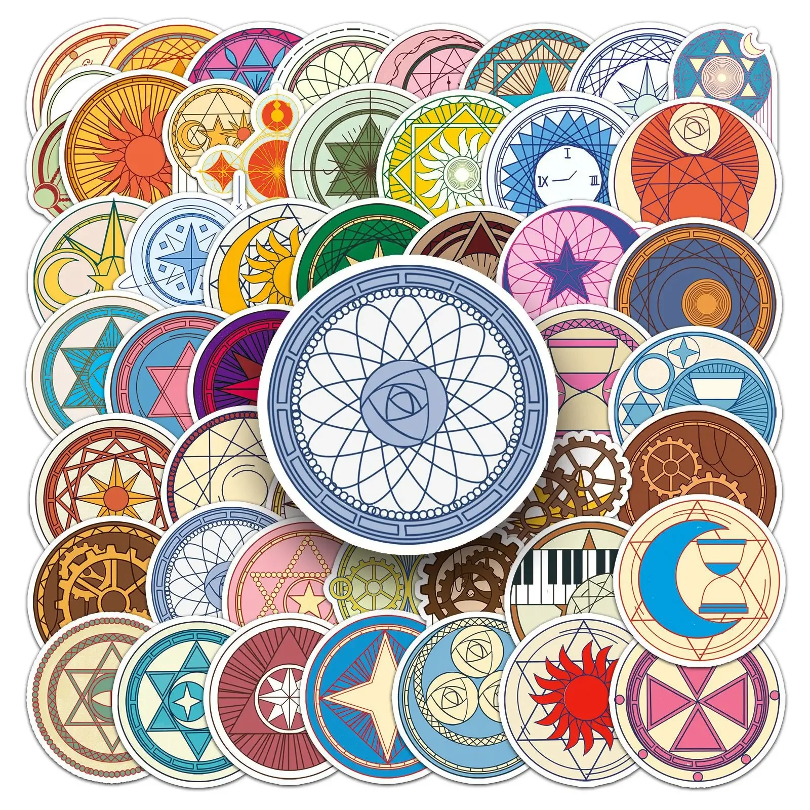 50Pcs Magic Circle Stickers Creative Graffiti DIY Skateboard Laptop Luggage Bike Motorcycle Phone Car Sticker Decals