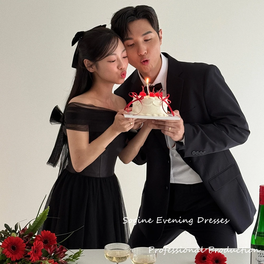 Elegant Formal 웨딩 드레스 A-Line Satin-Tulle Wedding Party Dress For Women Floor-Length Evening Dresses With Bow On Back Gowns