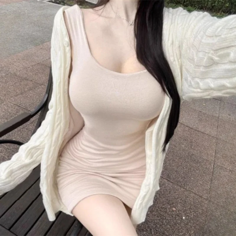 

Dongda Gate Autumn Winter Loose Long Knitted Sweater Coat Women's Long Sve Open Cardigan Outerwear Sweet Versatile Soft Po...