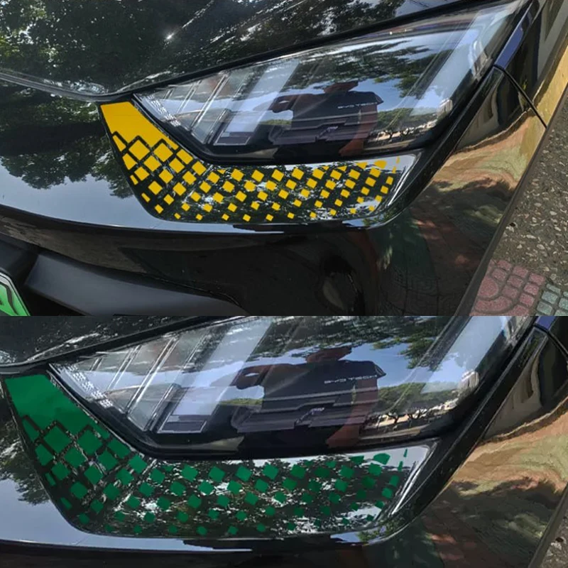 สำหรับ BYD Seagull Dolphin 2023ขนาดเล็ก2024ไฟหน้าใต้ไฟหน้าตกแต่งคิ้วรถดัดแปลงแฟลชสติกเกอร์สะท้อนแสง