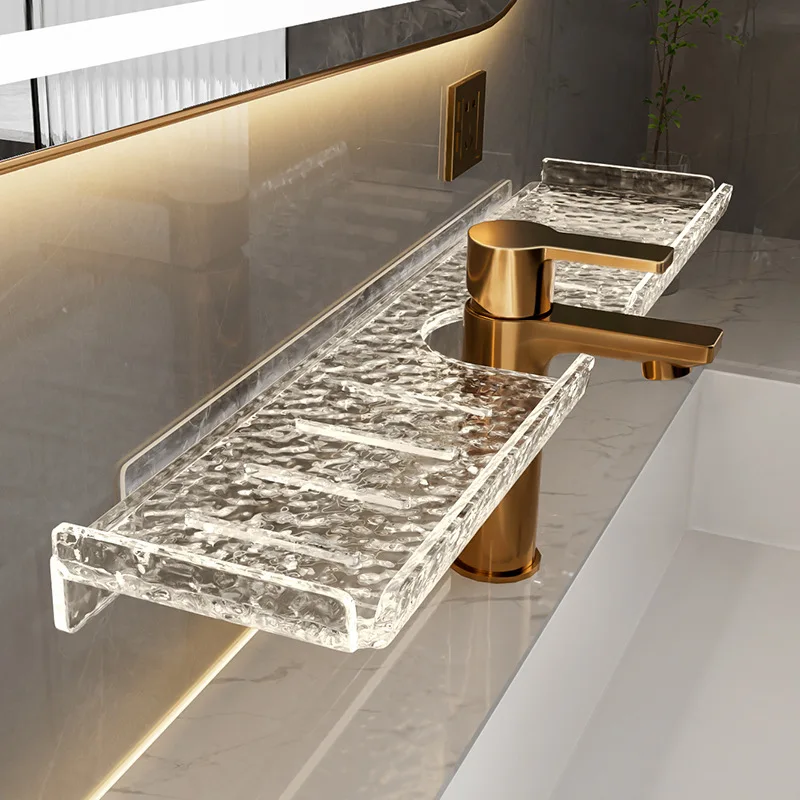 

Yjq washstand rack acrylic bathroom washstand wall-mounted non-punching storage shelf