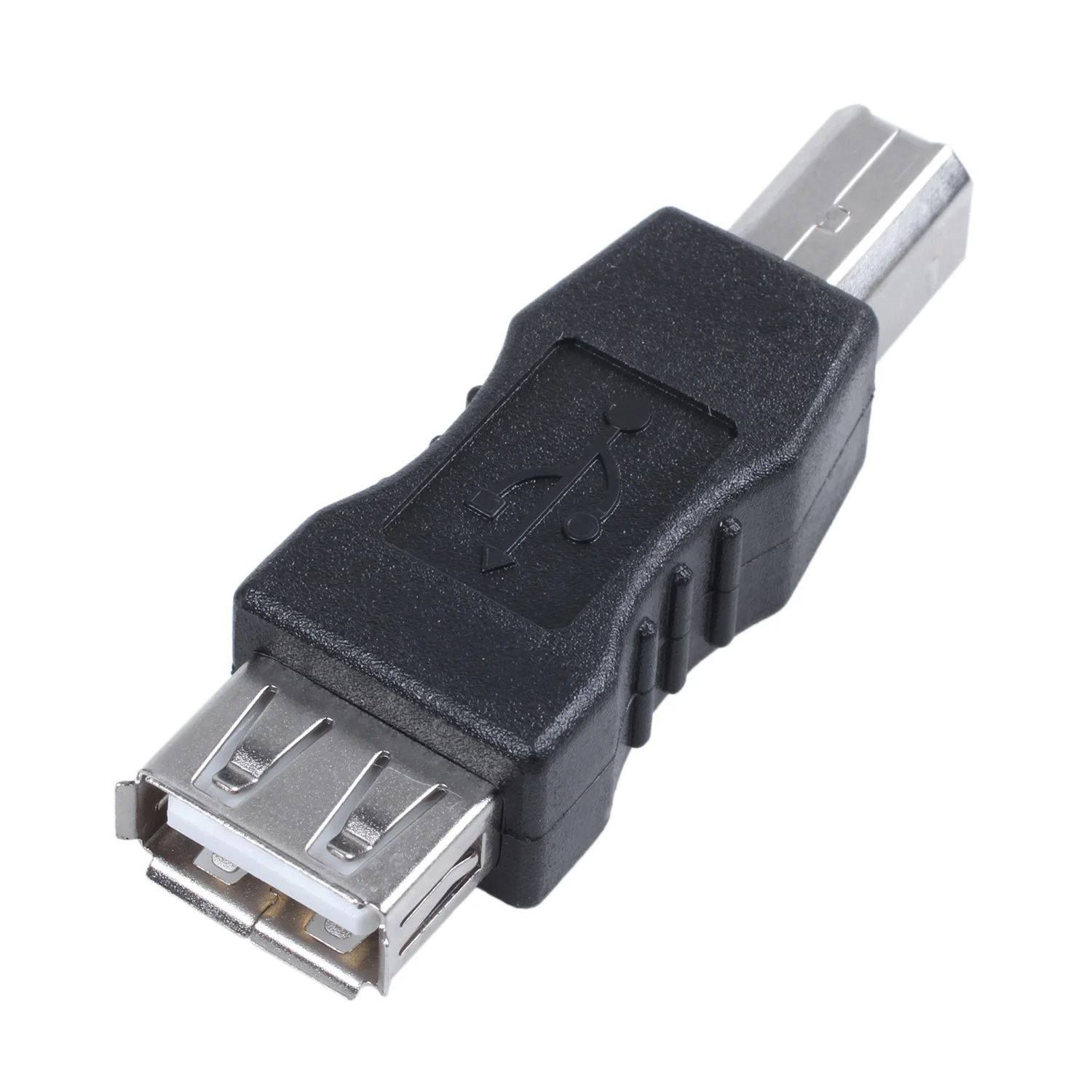 USB printer adapter type A female - type B male black silver tone-Cabe