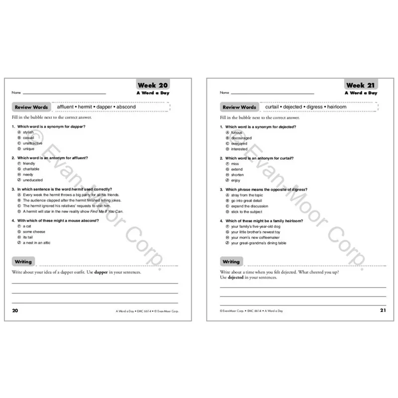 Evan-Moor A Word a Day, Grade 4 SE Workbook,aged 8 9 10 11, English book 9781596734166