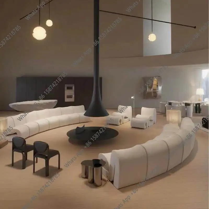 J Water Ripple New Sofa Living Room Combination Minimalist Multi-person Light Luxury Creative Designer Italian Arc