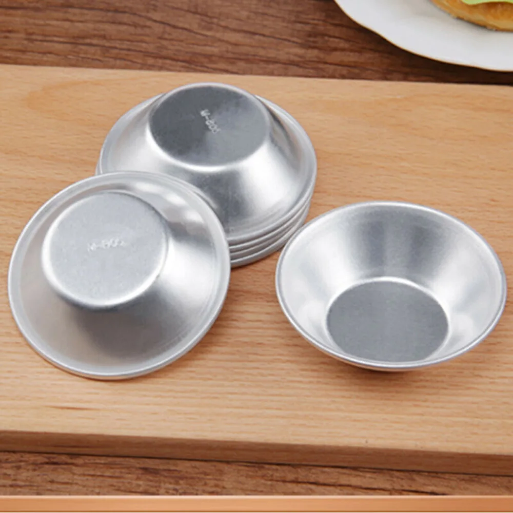 10Pcs Reusable Aluminum Alloy Egg Tart Mold Baking Accessories Cookie Pudding Mould Mooncake Mold Baking Tools