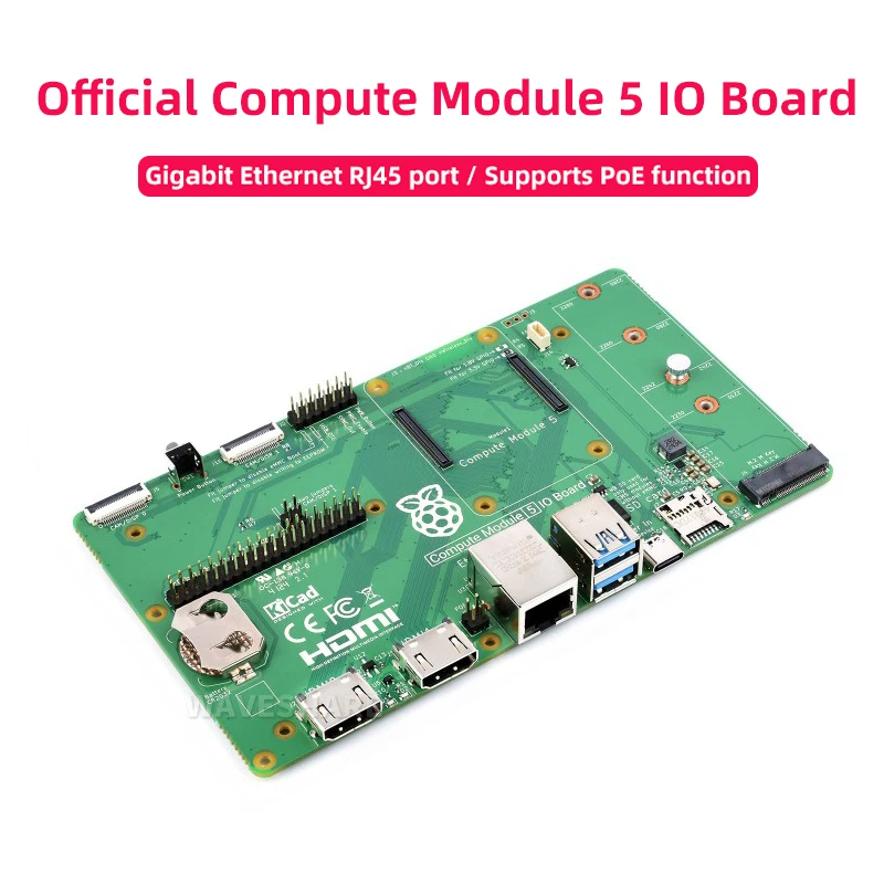 Raspberry Pi Compute Module 5 IO Board  with Gigabit Ethernet RJ45 port PoE function Reference Base-board Designed For CM5