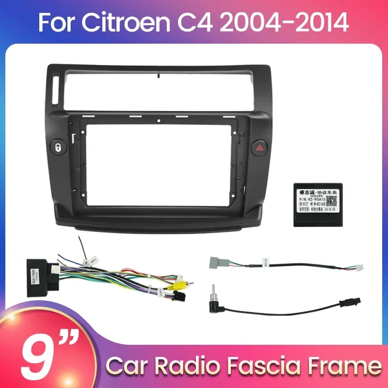 9 Inch Car Radio Fascias for CITROEN C4 LA LC C-TRIOMPHE C-QUATRE 2004-2014 Android 2din Stereo Player Frame Head Unit Panel Kit