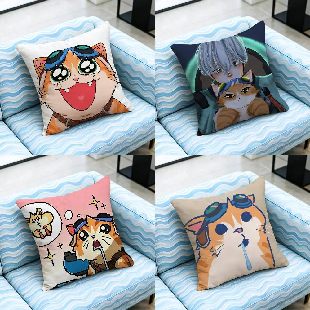 For Jetpack Cat Overwatch Throw Pillow Cover Case Custom Gift Decorative Pillowcase Accent Cushion Covers