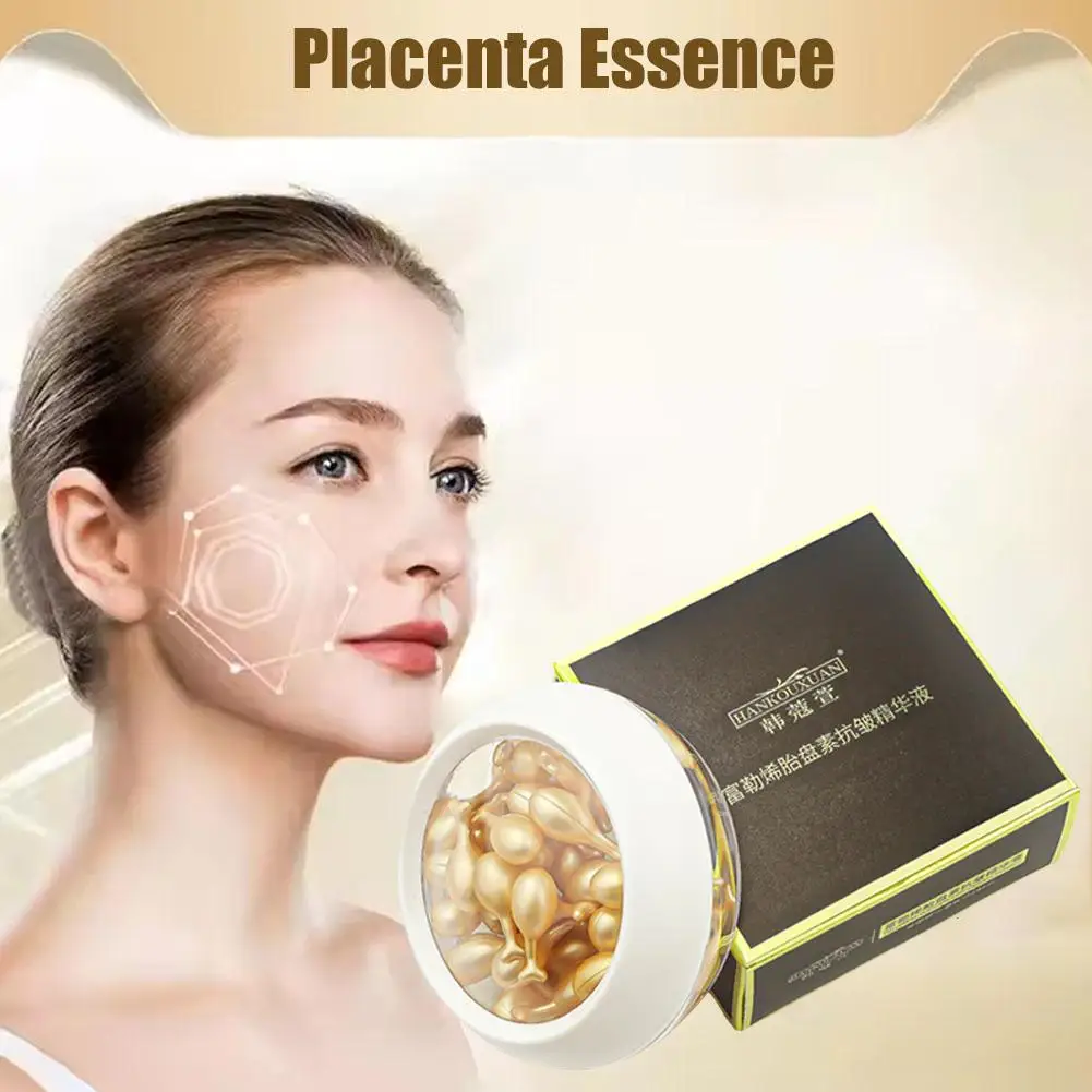 

1BOX Placenta Capsules Face Serum Fullerene Anti-wrinkle Firming Anti-aging Essence Essence Whitening Hydrating Skin Repair K7H6