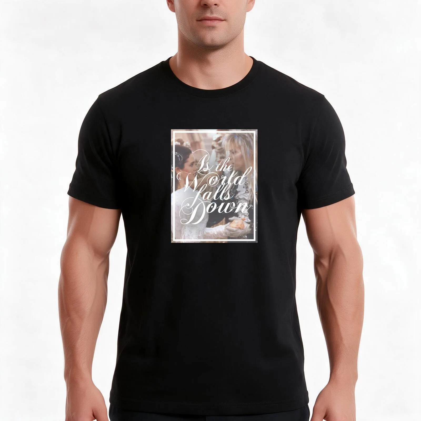 As the world falls down - Labyrinth T-Shirt Summer Casual Cotton Tee Oversized Streetwear Tops Vintage Graphic Print