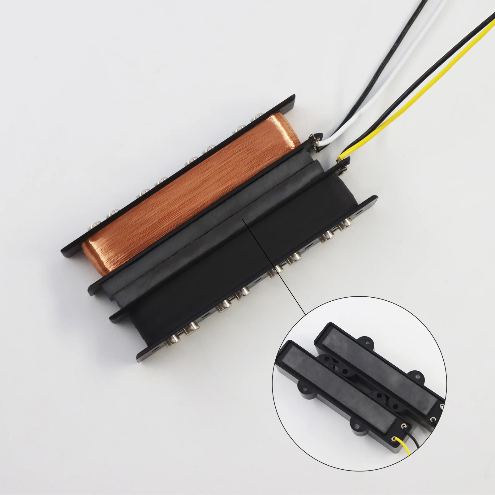Phrilam Jazz Bass Pickups Set (Neck & Bridge) for 4-String J-Bass, Black view 5