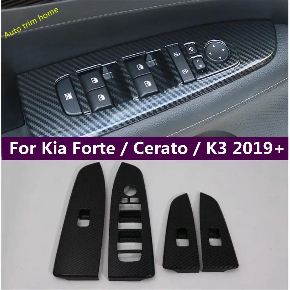 

Inner Door Armrest Glass Window Lift Switch Button Cover Decoration Trim For Kia Forte / Cerato / K3 2019 - 2023 Car Accessories