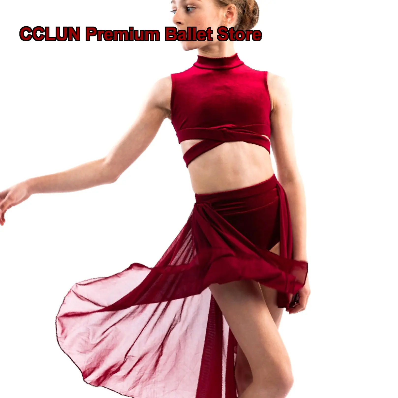 Professional Modern Dance Practice Leotard Split Velvet Flowing Ruiqier for Art Exam and Grade Test