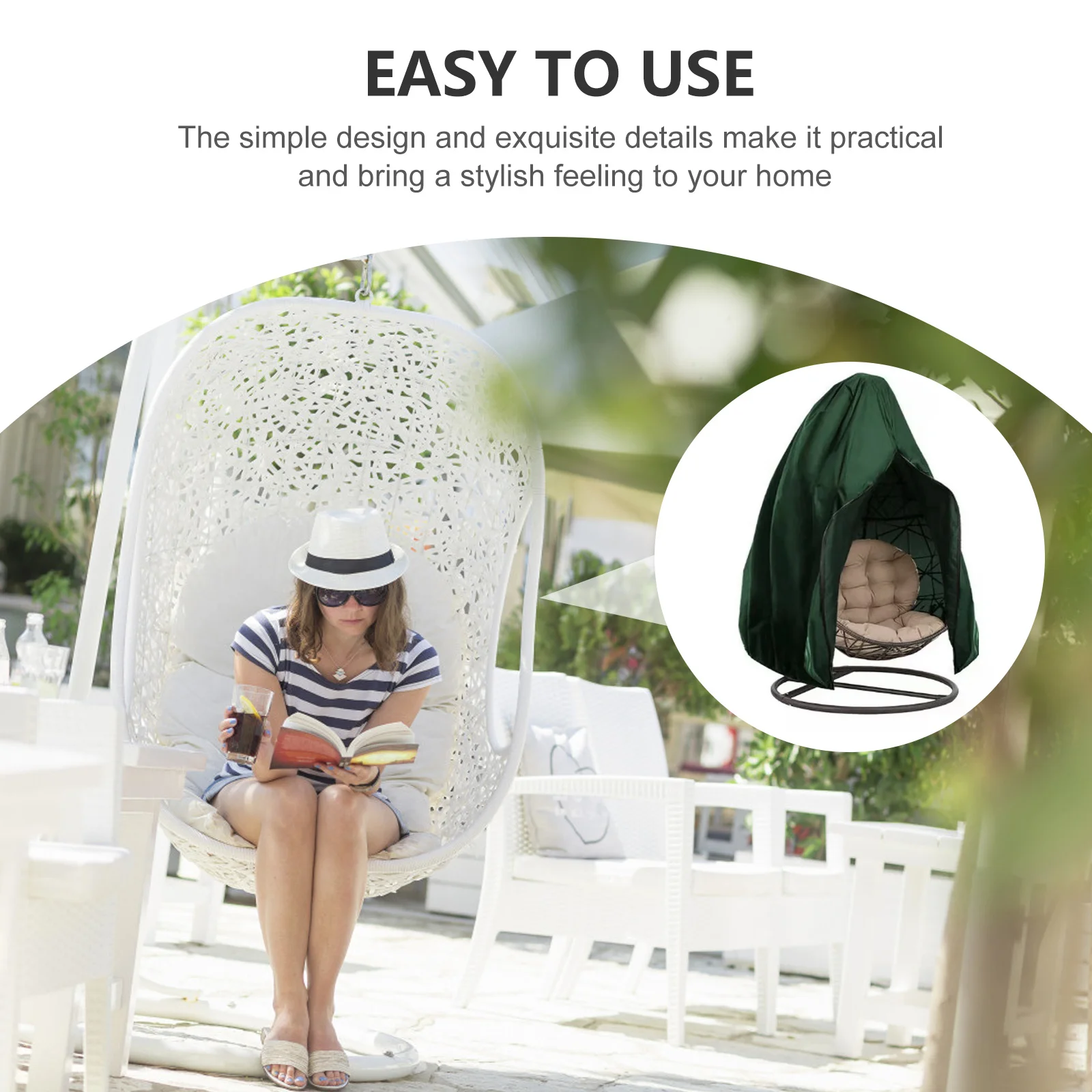 

1Pcs Swing Cover 210d Oxford Waterproof Dustproof Protector Garden Chair Cover Outdoor Sunshade Tent Swing Protector