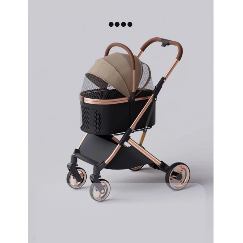 

Lightweight Folding Aluminum Pet Cart for Dog Car Bag Separation Shock Absorption Cat Carrier Portable Travel Pet Carrier