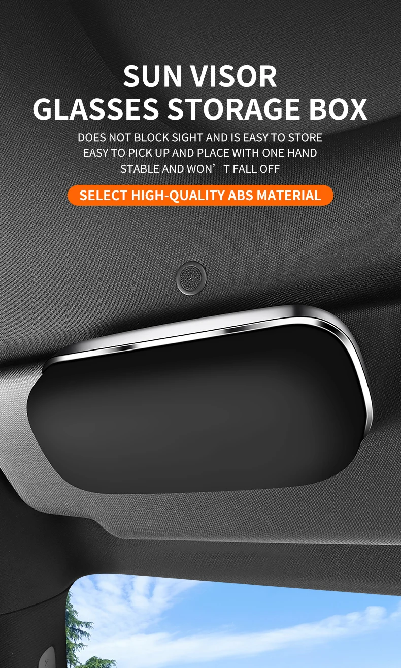 Auto-Brillenetui, Tragbarer Sonnenbrillenhalter fürs Auto, Innenraum-Brillenhalter, Sonnenschutzpanel – Detail 1