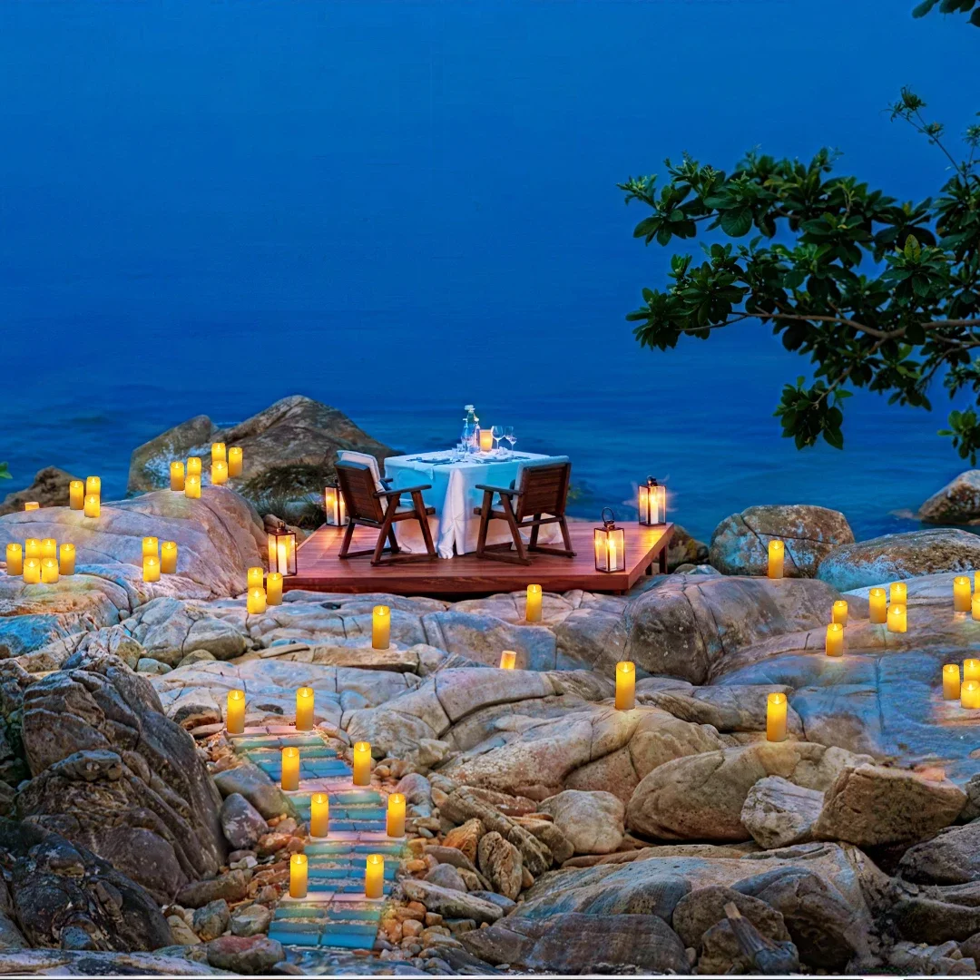 10-60Pcs LED Flickering Flameless Candles for Wedding Decor Energy Saving LED Candles Concert Atmosphere Yoga Lighting