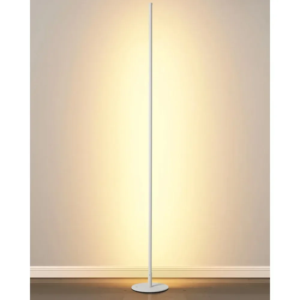 

Modern Floor Lamp Led Standing Corner Lamp White Decor Contemporary Metal Floor Lamp for Living Room with Remote & Touch Control