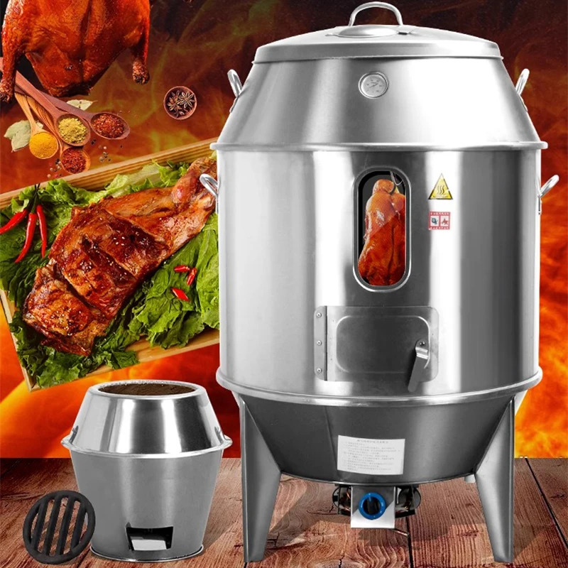 New Roast Chicken Stove Commercial Oven Stainless Steel Crispy Pork Belly Gas Double Layer 100CM Charcoal Duck Furnace