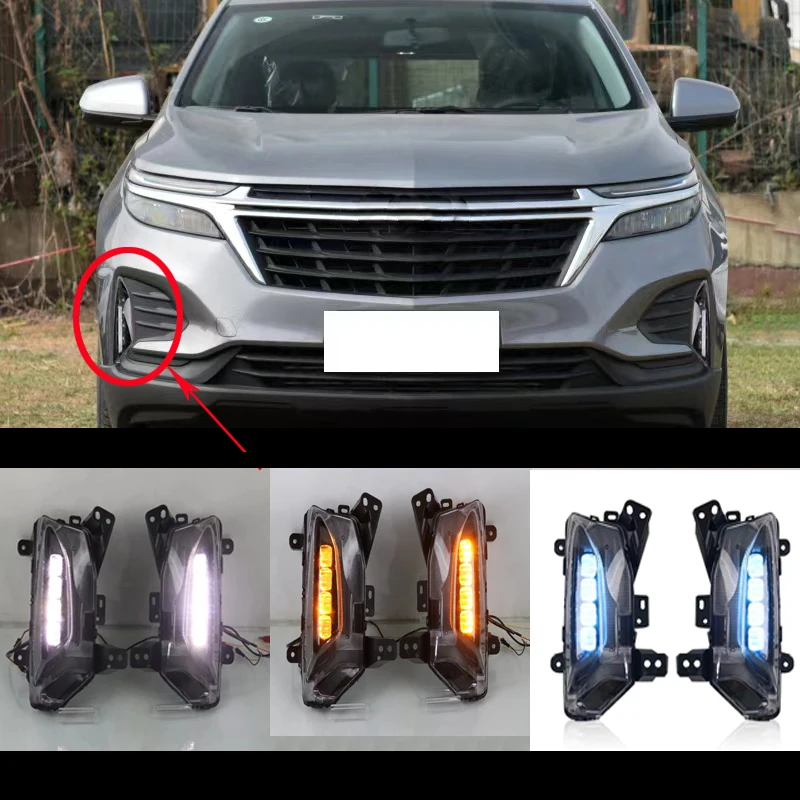 

For Chevrolet Equinox 2021 2022 Daytime Running Lights Daylight Turning Signal LED Fog Lamps DRL