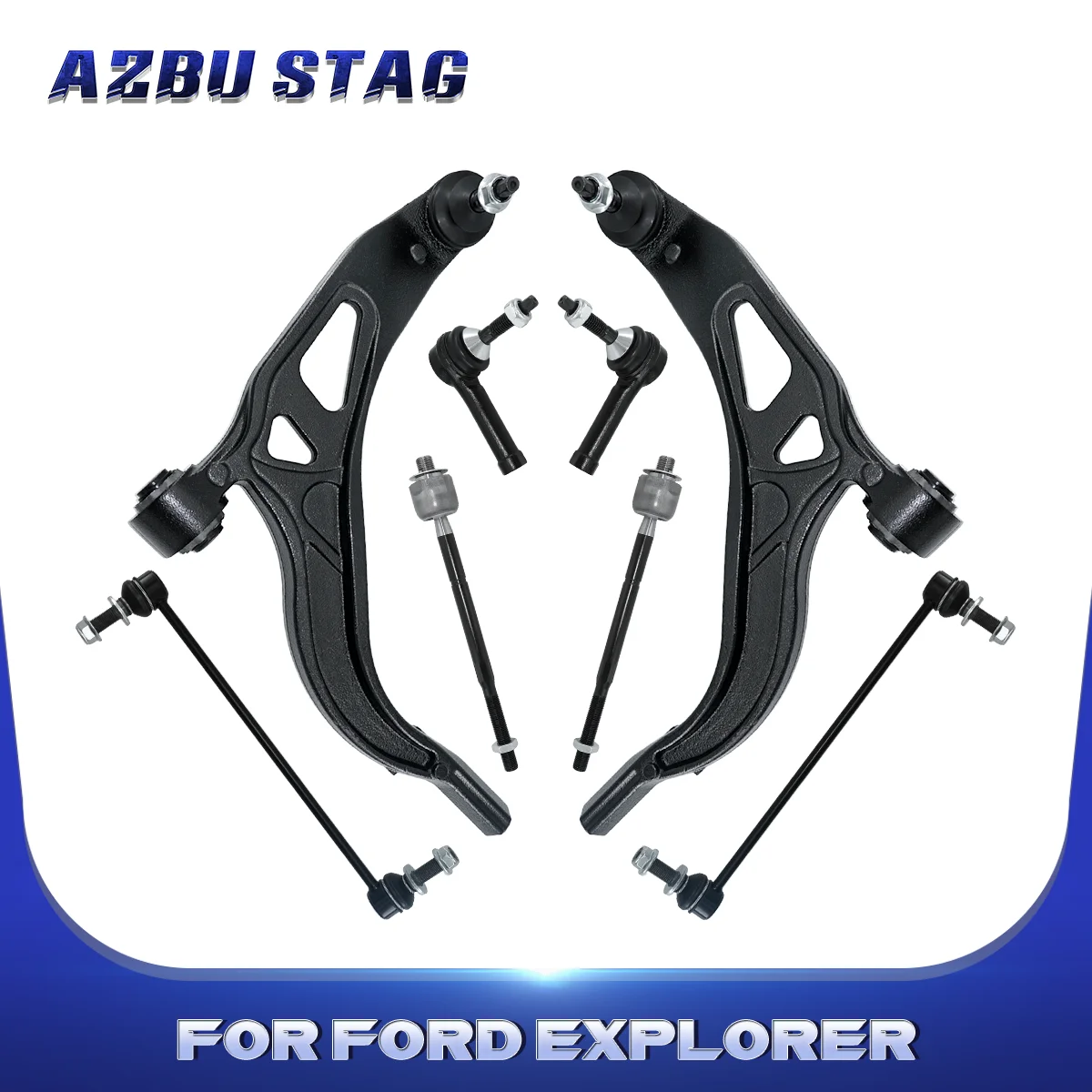 

AzbuStag 8Pcs Front Lower Control Arm Tie Rod Stabilizer Bar Link for Ford Explorer Police 2011 2012 2013 2014 2015 2016 2017
