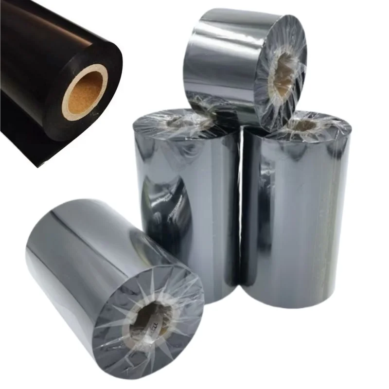 

Углеродная лента на вощеной основе Ширина 60 мм/70 мм/80 мм/90 мм/100 мм/110 мм Длина 300 м Восковая лента для этикеток для термотрансферного принтера Воск/смола