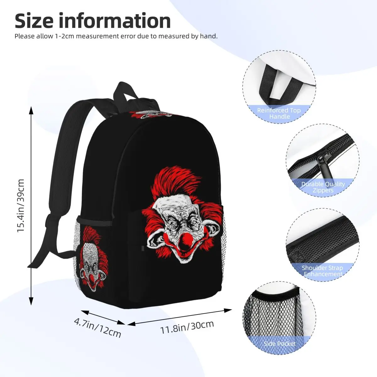 Killer Klowns From Outer Space Backpack Student BookBag Children School Bag Laptop Shoulder Bags for Boys Girls