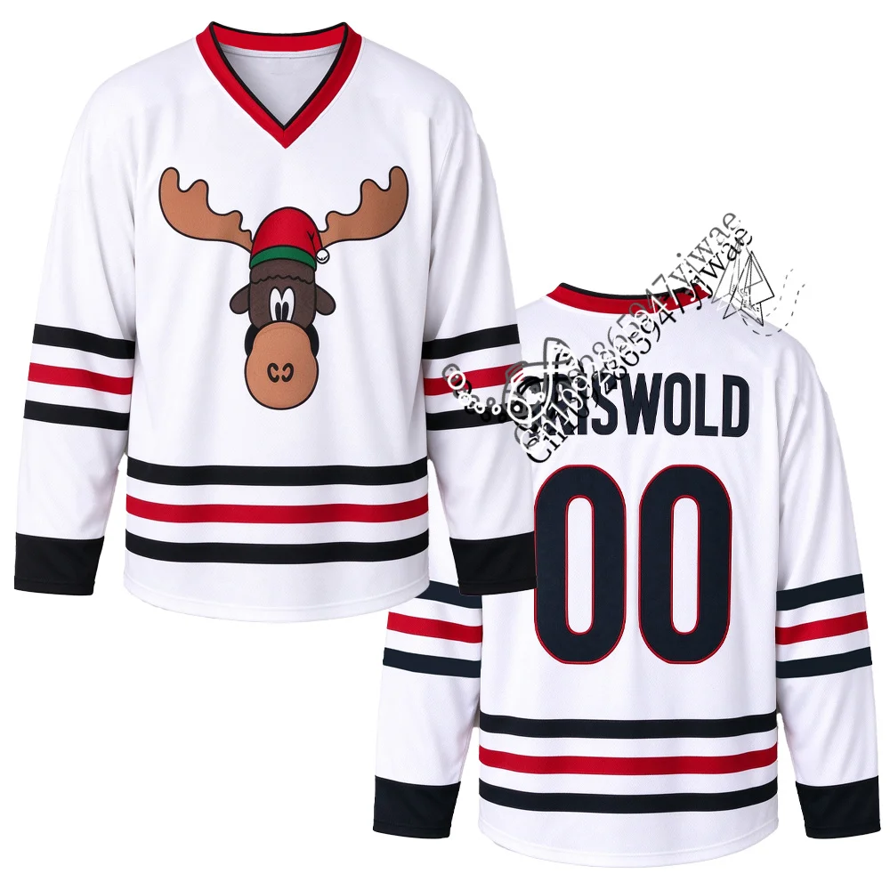 National Lampoon's Christmas Vacation Griswold 00 Movie Hockey Jersey V-neck Sweatshirt Party Top Autumn Men Women T-shirts