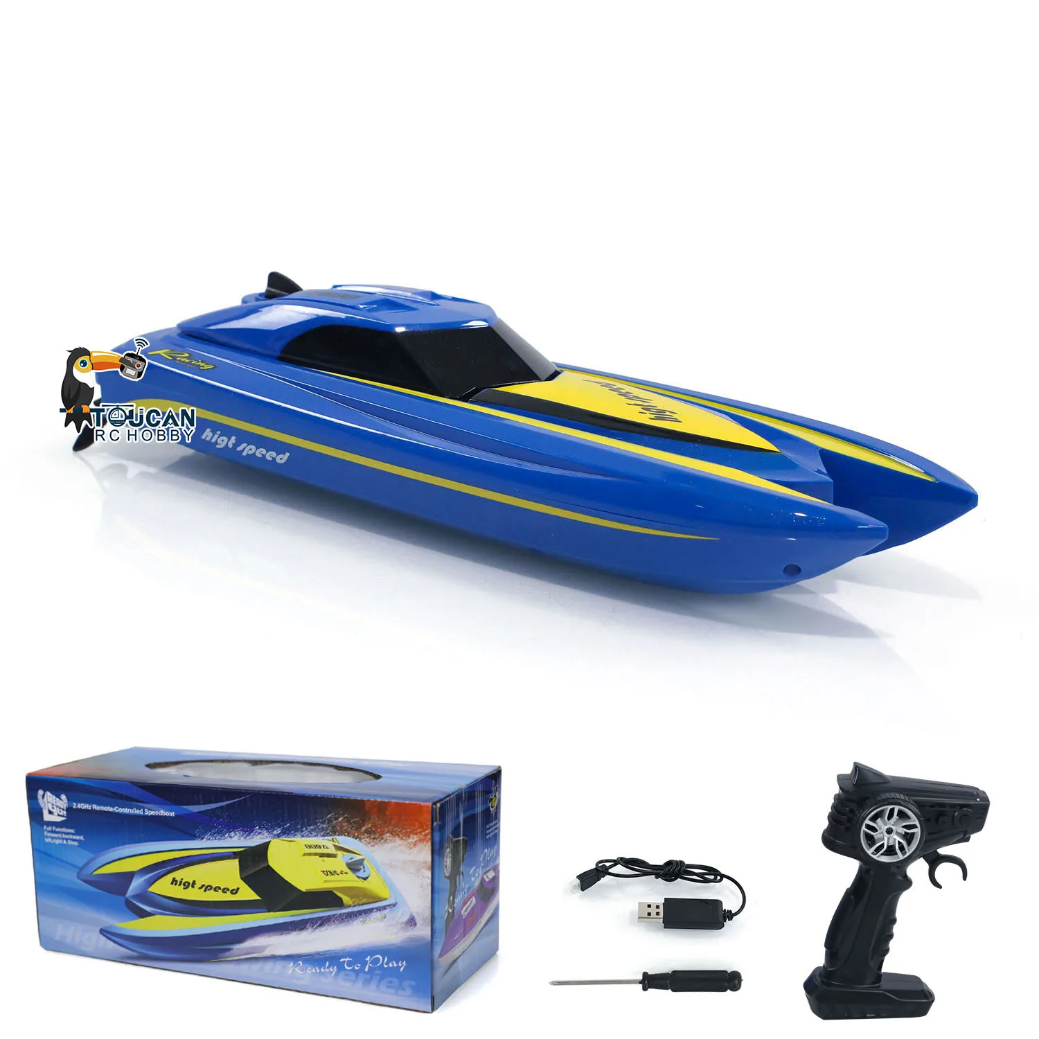 RC RTR Boot Elektrisch raceschip 2,4 Ghz Radiobesturing Hoge snelheid scheepsmodel Cadeau voor kinderen Volwassenen Klaar om te gaan Speelgoed