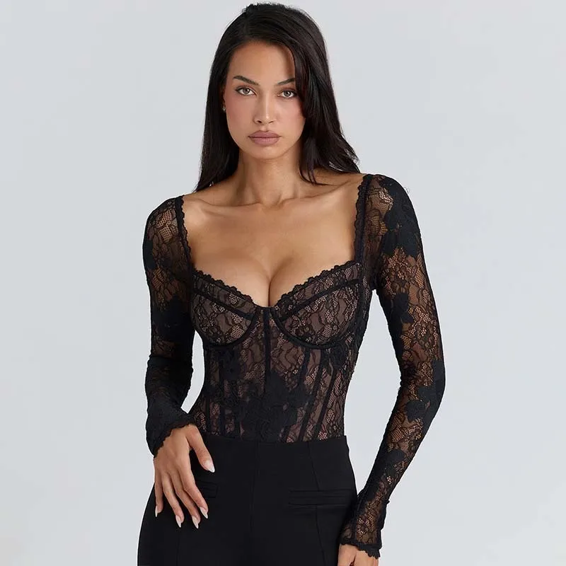 Nightclub Sexy Party Halter Lace Bodysuits Women Elegant Backless Rompers Womens Jumpsuit 2026 Spring Summer Overalls